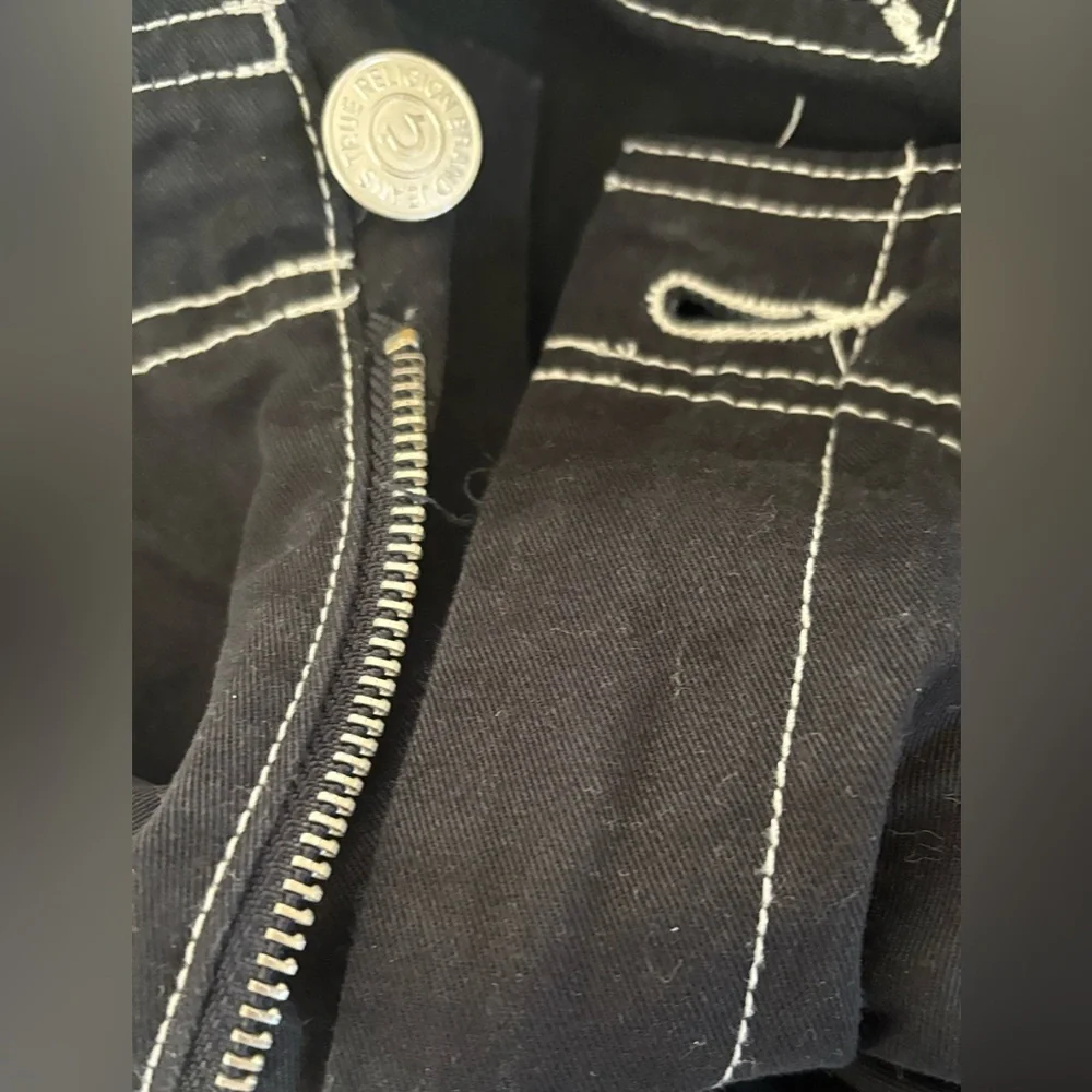 True religion Ripstop Cargo Pants for men Sz 36 waist jet black white stitching
